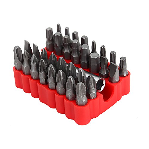 33 Piece Star Hex Screwdriver Set Security Torx Bit Set 1/4" 6.35mm Tri Wing Screw Driver Includes 32 Screwdriver Bits and 1 Hex Magnetic Base for Electronics, Automotive Parts von lvifloae