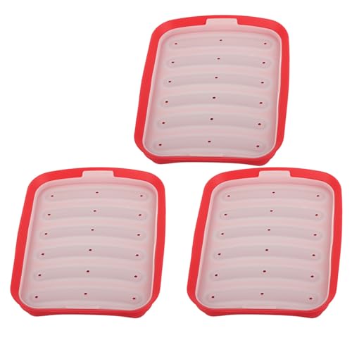3pcs Silikonwurst Hot Dogs Form, Hochtemperatur Anti und leicht zu reinigende Maishundform, DIY -Schinken, die Schimmel machen, Wurstkuchen Babynahrung Ergänzung Backwerkzeuge rot (Rot) von lvifloae