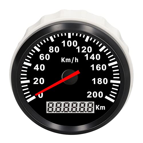 85 -mm -Edelstahlboot -GPS -Tachometer -Kilometerzähler 200 km/h IP67 Abdichtung digitaler Bildschirmgeschwindigkeitsanzeige mit rotem Hintergrundbeleuchtung für Bootswagen von lvifloae