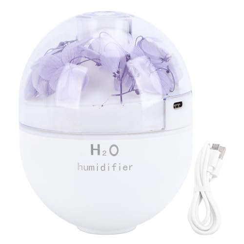 Aromatherapie Diffusor konservierte Blumenbefeuchter mini USB -Feuchtigkeitsfeuchtigkeitsnebel kreativer Luftbefeuchter mit weichem Nachtlicht zeigt 2 Nebelmodi für Büro und (Purple) von lvifloae