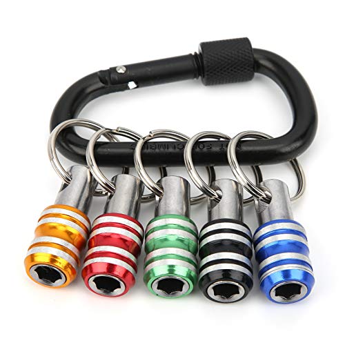 Bithalterschlüsselkette Bohrer Erweiterung Bits Halter Aluminiumlegierschüsse Keychain Schraubendreher Bit 3Slot 1/4in QuickRelease Tool für Power Bohrer Bit -Erweiterungen 5pcs von lvifloae