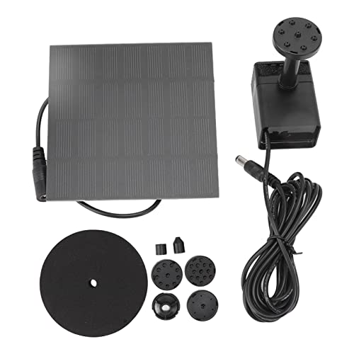 DIY Solar Water Pump Kit, 1.2W Birdbath Solar Fountain Pump with Battery Backup, with 6 Nozzles and 2.5m Long Cable for Bird Bath Garden,Outdoor Pond, Fishbowl (Black) von lvifloae