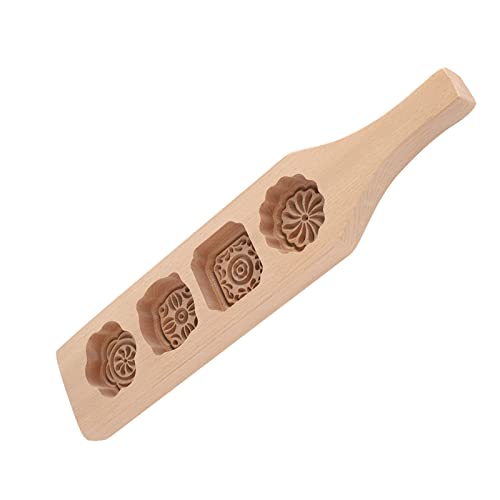Holzkeks zum Backen von Mooncake -Keksmarken China Ooden Back Nr. 2 Blume 4 in 1 für Schokolade, Kuchen, Mungbohnenkuchen isalgefühl (Nr. 1 Blume vier aufeinanderfolgende Modell) von lvifloae