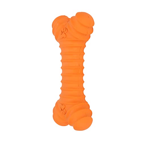 Hundekauen Spielzeug Welpe Zahnen Knochenkautschuk Teether mit quietschendem Sound bequemes Spielzeug Latex -Material leicht zu reinigen dauerhaft und beißen, die für Haustiere (Orange) von lvifloae