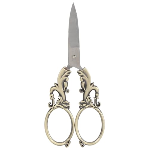 Lily of the Valley Vintage Schere 5 Zoll Edelstahl Stickerei Schere Kreuz stich Hand gefertigte Gartenarbeit Mehrzweck Tragbares Spitz-Heim-Nähwerkzeug-Set (Bronze) von lvifloae