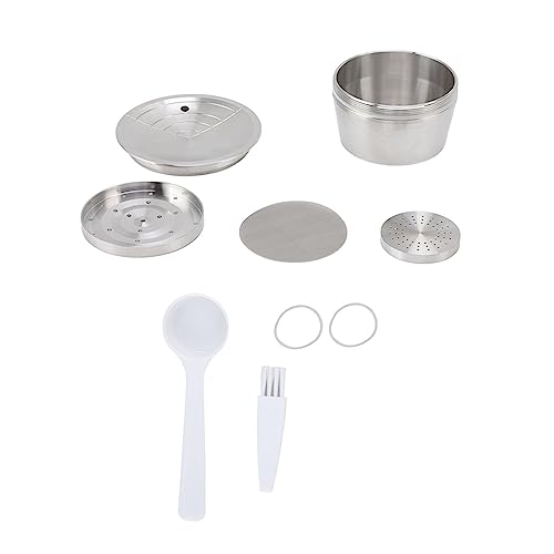Lvifloae Edelstahlkaffeekapsel Kit wiederverwendbarer Filterdichtung Pinsel Löffel Pulverplatte für EDG Lumio DG325 EDG305 MINI ME EDG505 ESPERTA EDG616 DROP EDG63 von lvifloae