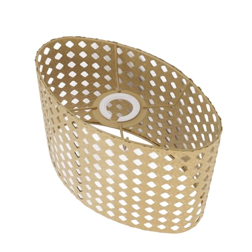 Lvifloae Eisenhöhle ovaler Lampenschirm, Metallgeschnitzte Lampenschirm Retro -Schreibtischlampe kompatibel mit E27 E14 Kaliberlampenhalter für Tischseiten -Anhängerleuchten und (Gelb) von lvifloae