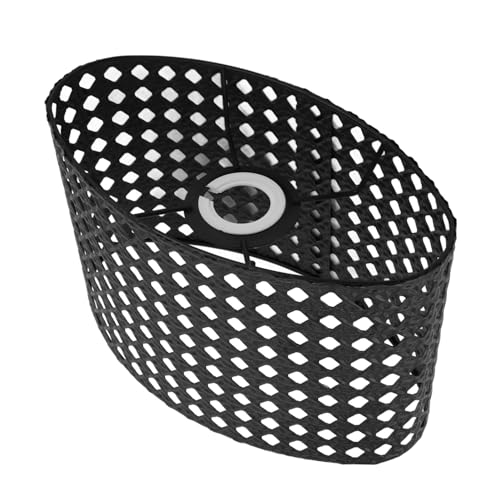 Lvifloae Eisenhöhle ovaler Lampenschirm, Metallgeschnitzte Lampenschirm Retro -Schreibtischlampe kompatibel mit E27 E14 Kaliberlampenhalter für Tischseiten -Anhängerleuchten und (Schwarz) von lvifloae