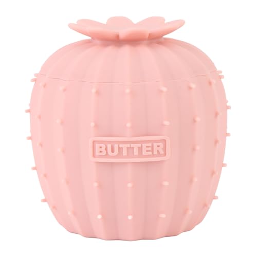 Lvifloae Silikon Butter Keeper Crock mit Deckel Hitzesicherer Butter Tank mit Wasserstand Linie Arbeitsplatte Butter Lagerbehälter für Küche frisch ausstreichbare Butter (Rosa) von lvifloae