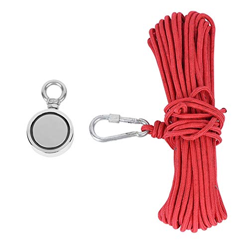 Magnetischer Haken doppelseitigem Magnet River Recycling Einer Ring N35 265 Pfund mit 20 Meter Seilschwerfischfischmagneten für Unterwasserschatzjagd und Schrotthebung Magnetischer Haken doppelseitigem Magnet River Recycling Einer Ring N35 265 Pfund mit 20 Meter Seilschwerfischfischmagneten für Unterwasserschatzjagd und Schrotthebung von lvifloae