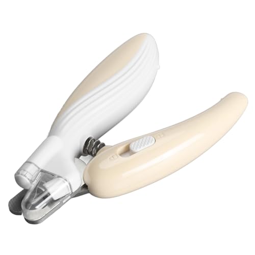 Pet Nagel Clipper LED Light Pet Claw Trimmer Edelstahl Sicherheitshundnagel Clipper Ergonomisch Griff Nagel Clipper Trimmer Beige Trimmer für die meisten Haustiere geeignet (Off White) von lvifloae