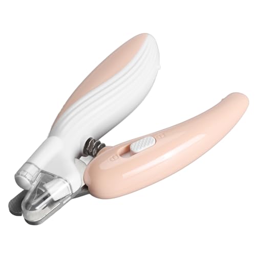 Pet Nagel Clipper LED Light Pet Claw Trimmer Edelstahl Sicherheitshundnagel Clipper Ergonomisch Griff Nagel Clipper Trimmer Beige Trimmer für die meisten Haustiere geeignet (pink) von lvifloae