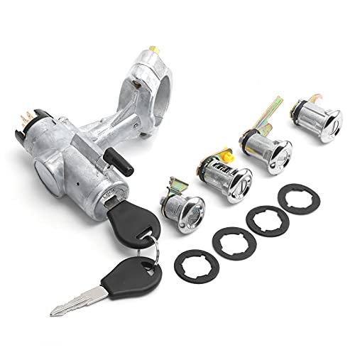Zündfass-Lenk schloss Türset Hochleistungs-Starter-Schalter-Kit Profession ell Silber Metall langlebiger Bau Ersatz für Gq Y60 1988 1998 von lvifloae