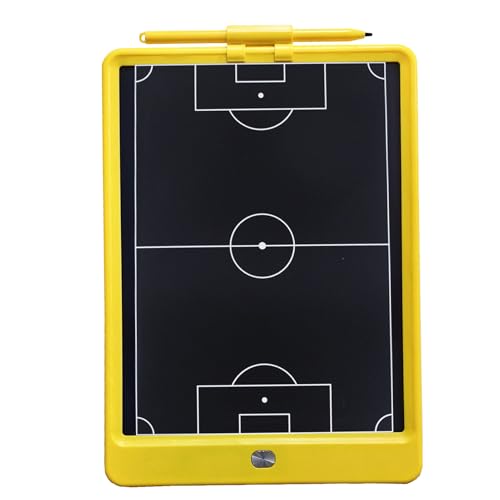 lvifloae 10 Zoll elektronisches Fußballbrett, Trainingsbrett, Strategie-Markierungsbrett, tragbares Trainingstool, flexibler LCD-Bildschirm mit Eingabestift für Strategiesitzungen (Gelb) von lvifloae