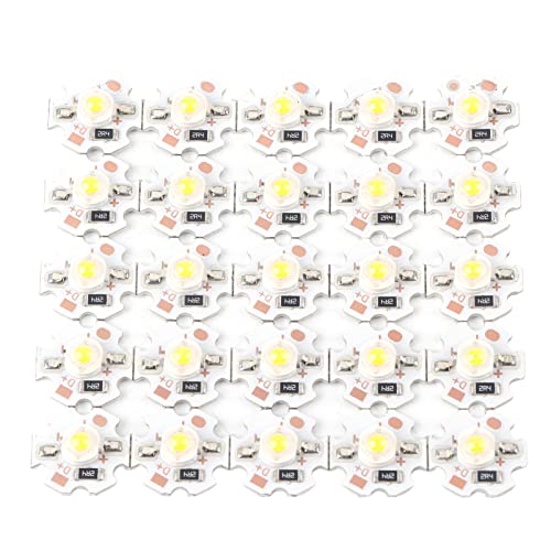 lvifloae 25 Stück 5V LED Chips 200LM 3W High Power LED Perlen Lampe für DIY Leuchten Warmweiß 3000-3200K (Warmweiß) von lvifloae