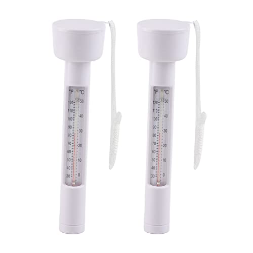 lvifloae 2pcs kompaktes Schwimmbad Wassertemperatur Messgerät Digitales Schwimmerthermometer Einfacher Wassermonitor mit Schnur für Pools Spas Teiche Aquarium Weiß von lvifloae
