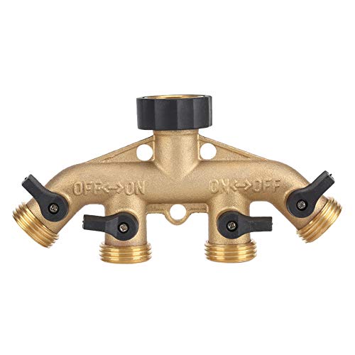 lvifloae 3 4 Zoll Messing 4 -Wege -Schlauchrohrsplitter Düsenschalter Tap -Stecker Gartenschlauchverteiler Multi -Stecker für Gartenbewässerungswässerung Rasenflächen (Amerikanischer Thread) von lvifloae