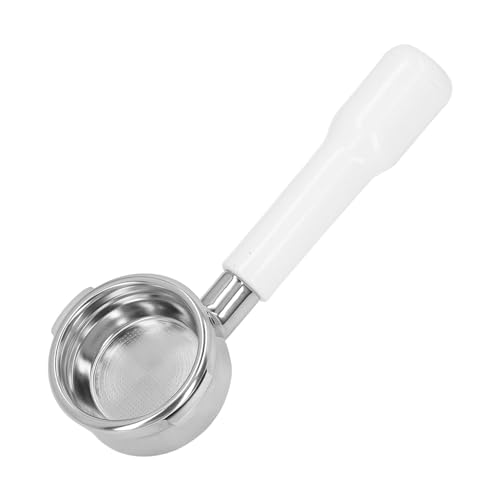 lvifloae 58 mm Siebträger, bodenloser Kaffeegriff aus Edelstahl, gewerbliche Kaffeemaschine, Siebträger mit zwei Ösen, abnehmbar, leicht zu reinigen, für Barista der 9er-Serie (Weiß) von lvifloae