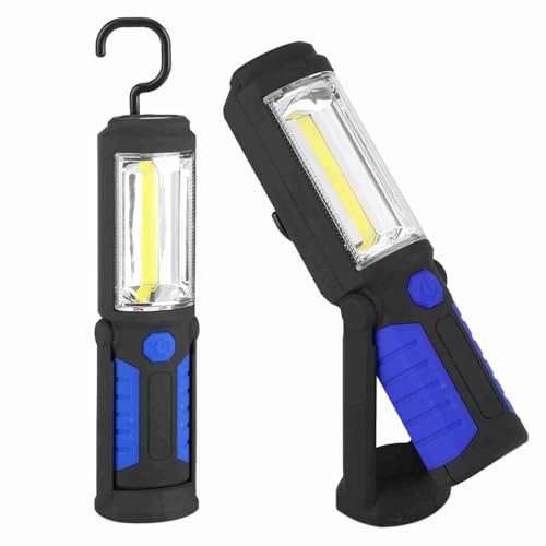 lvifloae Auto-Taschenlampe, tragbare Arbeitsleuchte, magnetische LED-Arbeitsleuchte, 3 W, wiederaufladbare Cob-LED-Taschenlampe, Camping-Notfall-Arbeitsleuchte mit magnetischem (Blau) von lvifloae