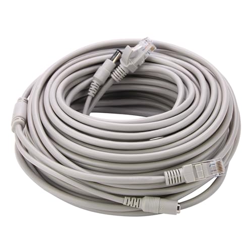 lvifloae Cat5e Ethernet -Kabel RJ45+DC ETHERNETS CCTV -Kabel Netzwerk Ethernet Patch Internetkabel für Netzwerkkabel Outdoor IP -Kameras NVR -System 10 Mbps100 Mbit/s, 5m/10m/15m/20m (20m) von lvifloae