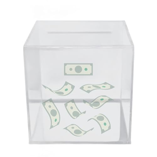lvifloae Clear Money Bank große Kapazitätsabfall widerstandsfähiger transparenter Stimmzettel Tippbox Acrylmünze für Kinder Erwachsene Typ 2 (Rot) von lvifloae