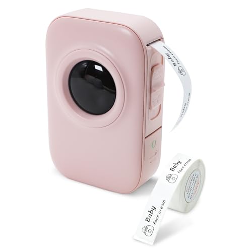 lvifloae D30 PRO Etikettendrucker, Taschen-Smartphone-Etikettendrucker, BT, kabelloser Thermodruck, 203 DPI-Unterstützung, 15 mm Breite, Klebeetikett, DIY-Datum, Tagebuch, (Rosa) von lvifloae