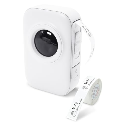 lvifloae D30 PRO Etikettendrucker, Taschen-Smartphone-Etikettendrucker, BT, kabelloser Thermodruck, 203 DPI-Unterstützung, 15 mm Breite, Klebeetikett, DIY-Datum, Tagebuch, (Weiß) von lvifloae