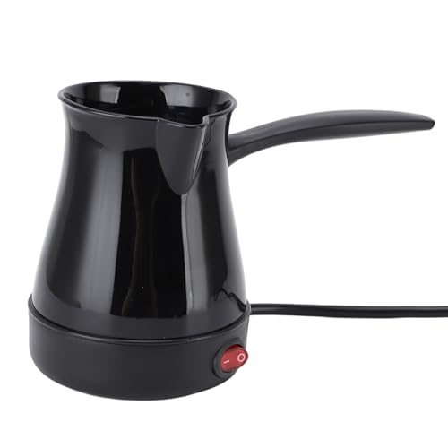 lvifloae Electric Turkish Coffee Kettle Arabic Greek Coffee Pot ABS Stainless Steel Coffee Maker with Removable Anti Scald Handle 300ml Stainless Steel Base for Coffee Tea Water (Black) von lvifloae
