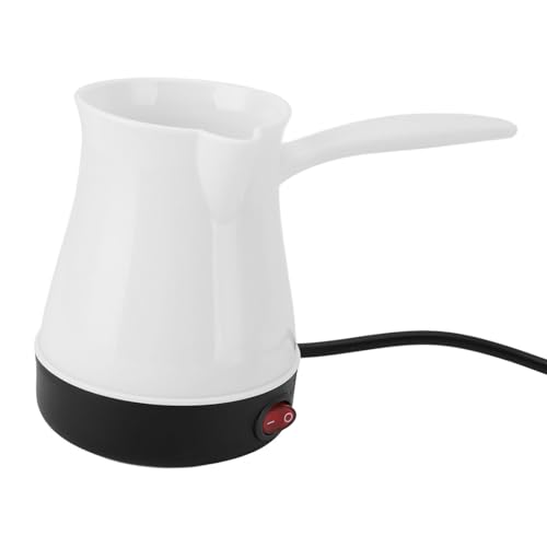 lvifloae Electric Turkish Coffee Kettle Arabic Greek Coffee Pot ABS Stainless Steel Coffee Maker with Removable Anti Scald Handle 300ml Stainless Steel Base for Coffee Tea Water (White) von lvifloae