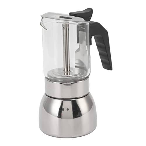 lvifloae Herd Espressomaker Edelstahl Hitz Proof über Wasserkochglas Gießen Sie über Wasserkocher tragbare Haushaltskaffeemaschine 300 ml kubanische und italienische Kaffeetöpfe (200ML) von lvifloae
