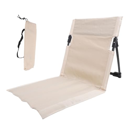 lvifloae Klappkaise Lounge Stuhl tragbarer Verbesserung Komfort Oxford Stoff Outdoor Lounge Stuhl für Rasengarten Camping Beach Picknick (Beige) von lvifloae