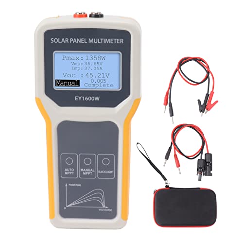 lvifloae Solar Panel Tester Photovoltaic Multimeter EY1600W Power Meter Open Circuit Voltage Test with Backlight MPPT Suitable for Solar Photovoltaic Testing Yellow von lvifloae