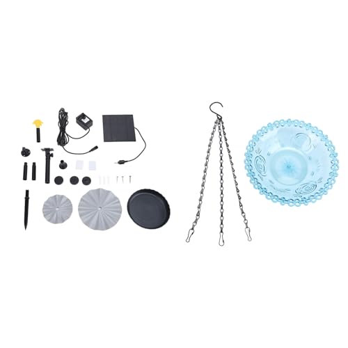 lvifloae Solar Vogelbad Brunnen gemahlene Vogelbad Solarpumpe Kunststoff Hanges Hummingbird Wasserbrunnen Multi -funktionales Becken für Garten Yard Terrasse im Freien von lvifloae