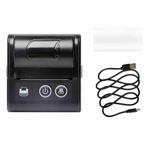 lvifloae Tragbarer Mini -Thermo -Quittungsdrucker 2 Zoll 57 mm drahtloser Bluetooth -USB -POS -Drucker mit 80 mm S High Speed ​​203DPI Beinhaltet 1 Rollpapier für das Einzelhandelsgeschäft (Schwarz) von lvifloae