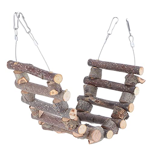 lvifloae generische hölzerne Haustierleiter weiche Tierbrückenspielzeug für Hamstermaus/Eichhörnchen/Papagei (40 cm) von lvifloae