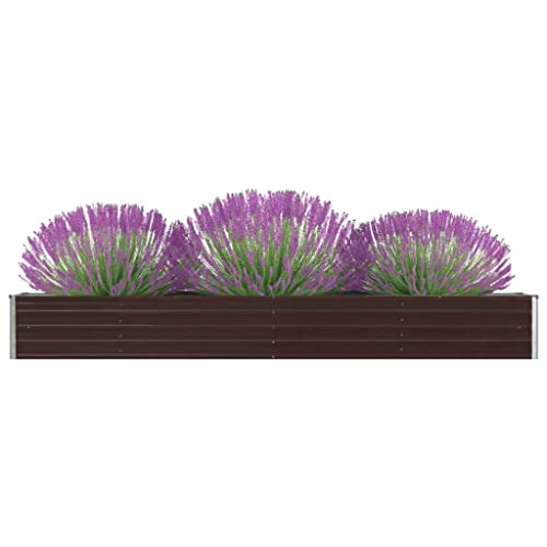 Gemüsebeet Kräuterbeet Pflanzkübel Frühbeet Blumenbeet Pflanzkasten, Garten-Hochbeet Verzinkter Stahl 320×40×45 cm Braun für Terrasse Balkon & Garten von lvssiao