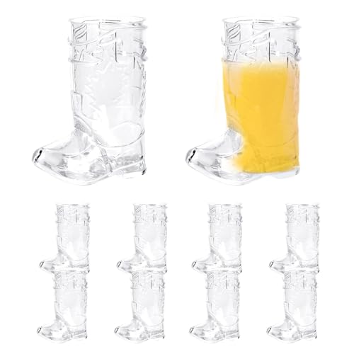 lyanny 10 Stück -Cowboy-Stiefel-Schnapsgläser, Transparente 1-Unzen-Bierstiefelbecher, Wiederverwendbare Cowboy-Stiefelbecher, Western-Kunststoff-Bierbecher für von lyanny