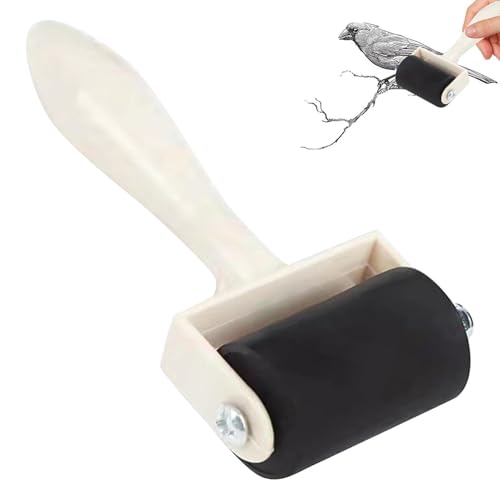 lyanny Bastelwalze, Stempelroller Mit Griff Aus Holz, Pinsel Und Tintenapplikator Für Stempelpapier, Drucken Und Malen von lyanny