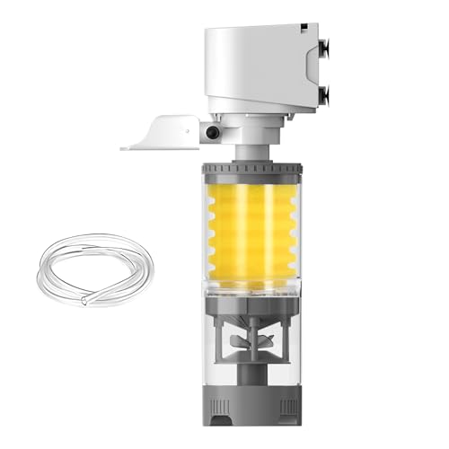 lyanny Filter Für Fischbecken,Leiser Filtervorsatz - Leistungsstarker Belüfterfilter Für Süßwasser Aquarium Salzwasser Teich von lyanny