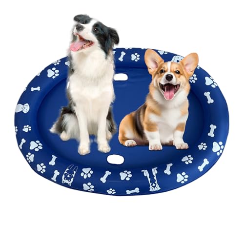 lyanny Hundebadewanne - Aufblasbare Haustierwanne | Kratzfeste Und rutschfeste Klappbare Welpeninsel Für Pool Fluss See Strandtag Garten von lyanny
