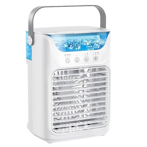 lyanny Tragbarer Luftkühler Ventilator - Tragbarer Sprühnebel-Ventilator mit Wassertank - Sommerkühlsystem Mit 2 Sprühstufen Für Büro Nachttisch Studentenzimmer Wohnbereich Terrasse von lyanny