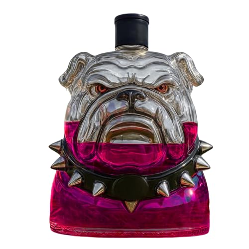 lyanny Weinflaschen - Bulldog Whiskey Dekanter mit großem Fassungsvermögen - Alkoholspender Transparente Heimdekoration für Tequila Wodka Bourbon Hochzeit Party und für Männer und Ehemann von lyanny