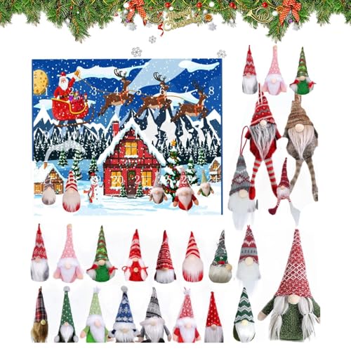lyanny Wichtel Kalender 2025-24 Stücke Weihnachtswichtel Deko,Festliche Partyzubehör Für Schreibtisch Schule Zimmer Büro Wohnheim Thanksgiving Zuhause Geburtstag von lyanny