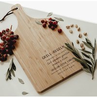 Schneidebrett Personalisiertes Gastgeschenk, Küchen Deko, Als Einzugsgeschenk Oder Grill Geschenk, Servierbrett Bambus, Spruch Regeln von lyllevenn
