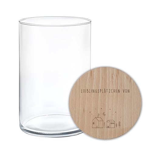lyllevenn Personalisierte Vorratsgläser mit Deckel - Geschenk Vorratsglas mit Gravur, individuelle Geschenkidee für Weihnachten, mit Wunschgravur (Lieblingsplätzchen, 530ml) von lyllevenn