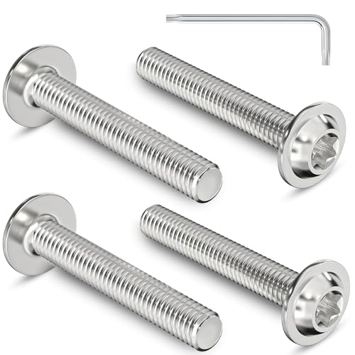 30 Stück Linsenkopfschrauben M4 x 25 mm edelstahlschrauben Linsenkopfschrauben mit Flansch Torxantrieb Edelstahl A2 V2A Schrauben Vollgewinde mit Torx Schlüssel (30 Stück,M4x25) von lylqmy