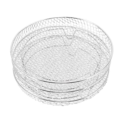 3 Teiliges Stapelbares Luftfritteuse Dörrgestell aus Edelstahl, Air Fryer Dehydrator Racks Edelstahl Obst Fleisch zum Dehydrieren von Lebensmitteln, Fleisch und Früchten von lyrlody