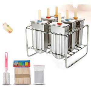 lyrlody 6 x Edelstahl Eisformen EIS Macher EIS Am Stiel Formen Stieleis-Form mit mit Stick Holder und Tasse Pinsel Popsicle Formen Set für hausgemachtes EIS am Stiel lyrlody 6 x Edelstahl Eisformen EIS Macher EIS Am Stiel Formen Stieleis-Form mit mit Stick Holder und Tasse Pinsel Popsicle Formen Set für hausgemachtes EIS am Stiel von lyrlody