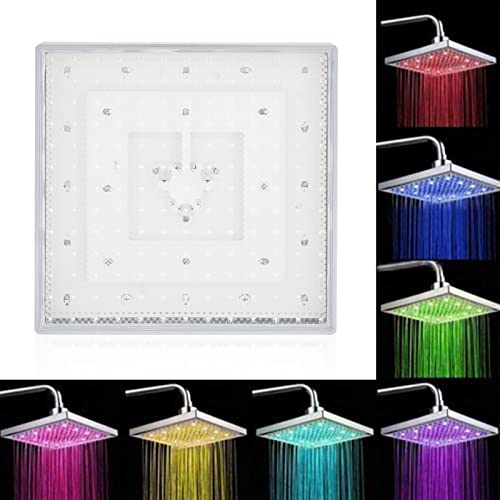 8 Zoll Regenbrause, Wasserfall Regendusche Duschkopf, Einbauduschkopf Kopfbrause Regenduschkopf mit 7 Abwechslungsreiche LED, Quadratisch 8 Zoll Regenbrause, Wasserfall Regendusche Duschkopf, Einbauduschkopf Kopfbrause Regenduschkopf mit 7 Abwechslungsreiche LED, Quadratisch von lyrlody