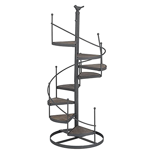 Lyrlody Mehrstöckig Blumenständer, Eisen und Holz Treppenblumenständer, Pflanzenregal Outdoor, Pflanzenständer Blumenbank für Innen Garten Balkon Deko, 23 x 56 cm von lyrlody